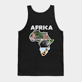 African Wildlife Continent Collage Tank Top